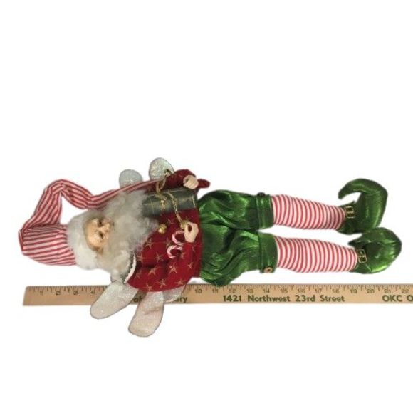 Mark Roberts Christmas Santa Fairy Elf Pointy Shoes Present Candy 21" Posable - Picture 12 of 16